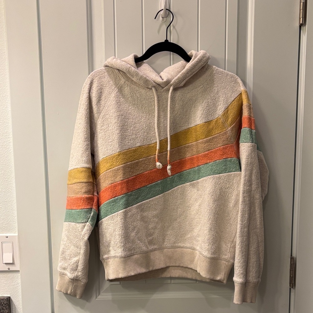 Faherty Cream Textured Hoodie